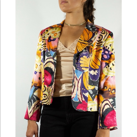 Alberto Makali abstract butterfly silk blazer. - Picture 3 of 4